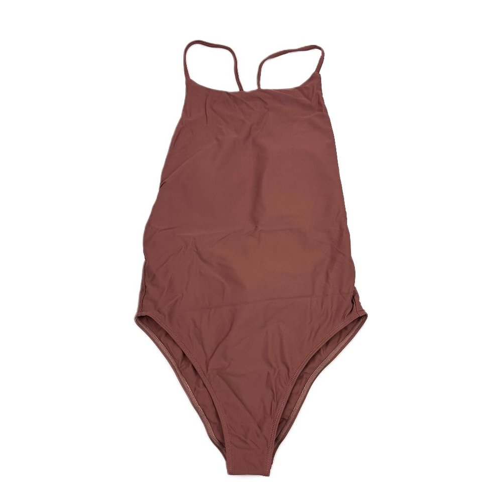 Women’s Open Back Tied Brown Leotard, Size L